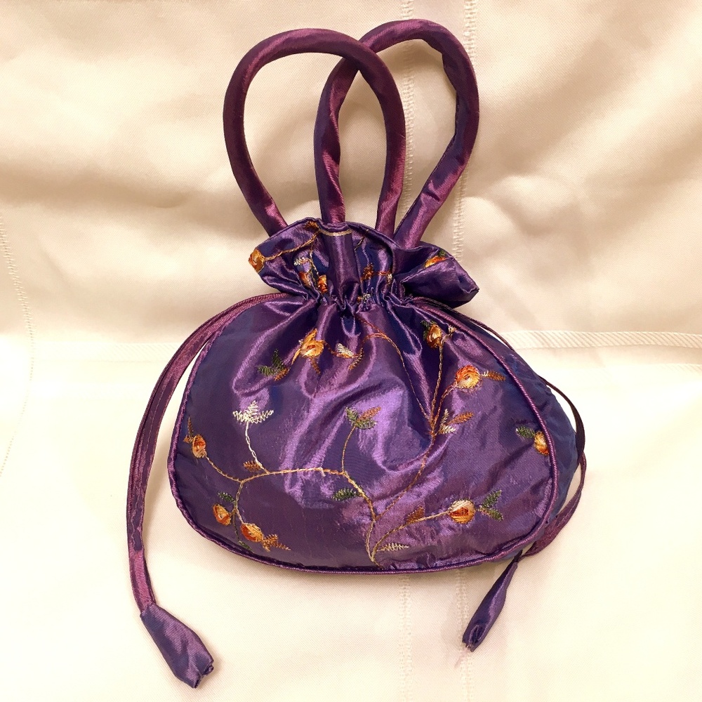 Embroidered Event Satin Purse Everning Bag Handbag